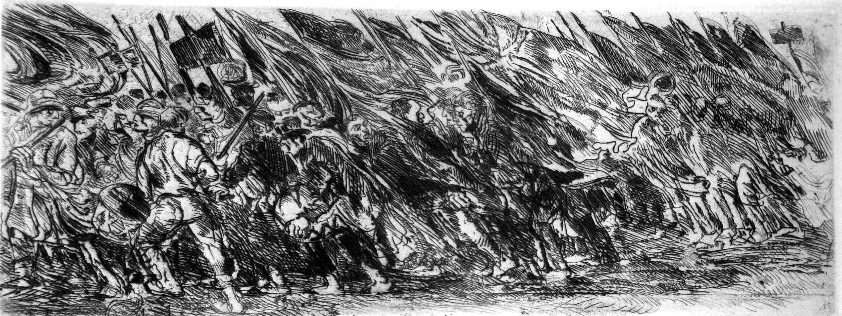 H. De Groux, Senza titolo (testatina), acquaforte