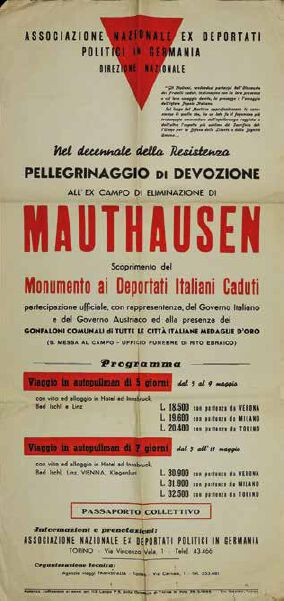 Fig. 1. Locandina viaggio Aned a Mauthausen 1955