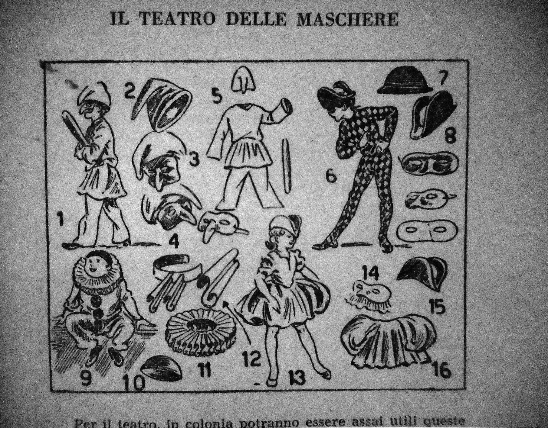 Fig. 8. Proposta di costumi teatrali da preparare in colonia [da “Colonia felice”, p. 75].